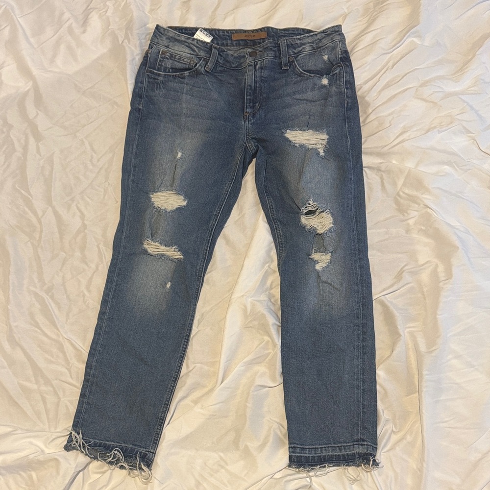 Joe's Jeans Distressed Blue Cropped Pants